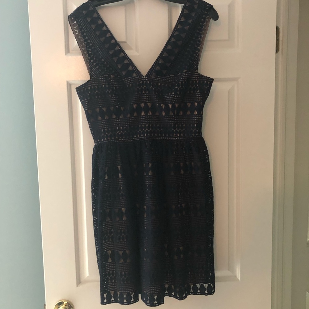 NWT - BCBGMaxAzria Black Lace V-Neck Cocktail Dress